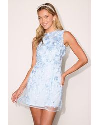 Lulus - Frances Floral Embroidered Cutout Mini Dress - Lyst