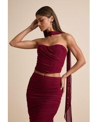 Lulus - Elvena Mesh Ruched Strapless Two-Piece Maxi Dress - Lyst