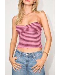 Lulus - Jimena Striped Knit Ruched Cami Top - Lyst