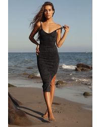 Lulus - Basic Bae Washed Ribbed Bodycon Midi Dress - Lyst