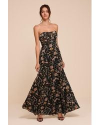 Lulus - Kamalia Multi Floral Strapless Maxi Dress - Lyst