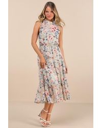 Lulus - In My Dreams Sage Floral Print Midi Dress - Lyst