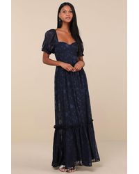 Lulus - Phenomenal Sweetness Floral Burnout Bustier Maxi Dress - Lyst
