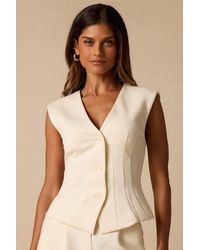 Lulus - Greta Cream Button-Up Vest Top - Lyst