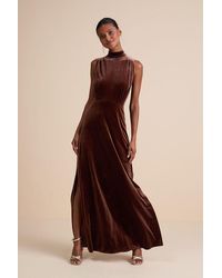 Lulus - Classic Elegance Velvet Sleeveless Mock Neck Maxi Dress - Lyst