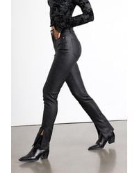 Daze Denim - Downtown Coated High-Rise Split Hem Straight Leg Jeans - Lyst