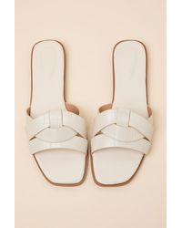 Lulus - Dinny Croc-Embossed Slide Sandals - Lyst