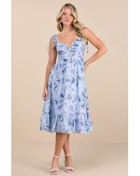 Lulus - Lush Loveliness Paisley Tie-Strap Midi Dress - Lyst