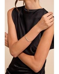 Lulus - Latana Rhinestone Wavy Bangle Bracelet - Lyst