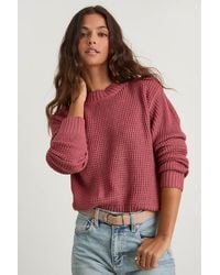 Lulus - Campfire Cozy Rusty Rose Cropped Sweater - Lyst