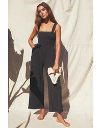 Lulus - Social Calendar Ribbed Knit Wide-Leg Jumpsuit - Lyst