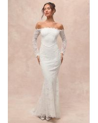 Lulus - Beloved Promise Lace Off-The-Shoulder Mermaid Maxi Dress - Lyst
