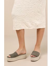 Lulus - O'Ahu 2 Suede Espadrille Platforms - Lyst