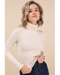 Lulus - Perfected Comfort Turtleneck Sweater Top - Lyst