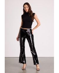 Lulus - Christella Sequin Low-Rise Flare Pants - Lyst