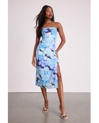 Lulus - Bold Tendencies Floral Strapless Cutout Midi Dress - Lyst