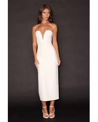 Lulus - Iniko Strapless Bodycon Midi Dress - Lyst