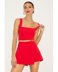 Lulus - Exceptionally Styled Lace-Up Two-Piece Skort Romper - Lyst