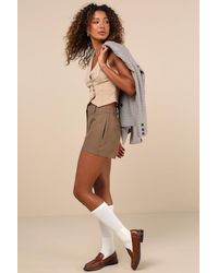Astr - Wynn Twill High-Rise Shorts - Lyst