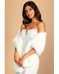 Lulus - Upscale Style Faux Fur Stole - Lyst