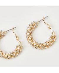 Lulus - Sophisticated Glow Rhinestone Hoop Earrings - Lyst