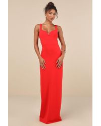 Lulus - Simply Desirable Sleeveless Cutout Column Maxi Dress - Lyst