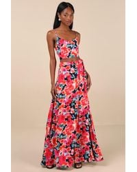 Lulus - Bloom With A View Floral Print Two-Piece Maxi Dress - Lyst