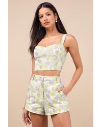 Lulus - Carlita Light Mint Multi Jacquard Two-Piece Romper - Lyst