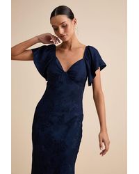 Lulus - Effervescent Afternoon Satin Flutter Sleeve Midi Dress - Lyst