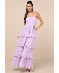 Lulus - Seriously Sensational Strapless Tiered Maxi Dress - Lyst