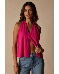 Lulus - Kennedy Tie-Back Halter Tank Top - Lyst