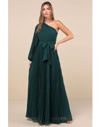 Lulus - Divine Charm Pleated One-Shoulder Maxi Dress - Lyst