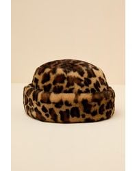 Lulus - Omoka Leopard Faux Fur Cloche Hat - Lyst
