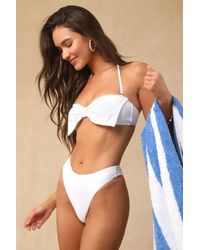 Lulus - Chevonne High-Waisted Bikini Bottoms - Lyst