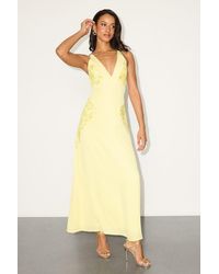 Lulus - Julissa Embroidered Tie-Back Maxi Dress - Lyst