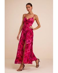 Lulus - Beautiful Soul Floral Print Twist-Front Maxi Dress - Lyst