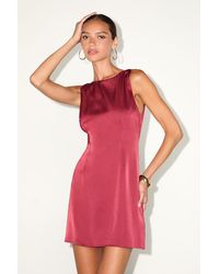 Lulus - Elevated Appearance Satin Open Back Mini Dress - Lyst