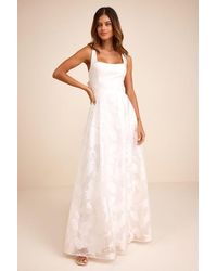 Lulus - Perfected Aura Jacquard Tie-Back Maxi Dress With Pockets - Lyst
