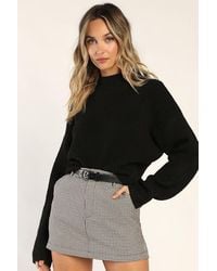 Lulus - Snuggly Days Cropped Mock Neck Sweater - Lyst