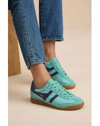 Gola - Tornado Sea Mist And Plum Color Block Suede Leather Sneakers - Lyst