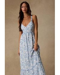 Lulus - My Love Story Floral Print Tie-Back Maxi Dress - Lyst