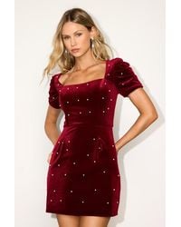luxe possibilities black velvet pearl mini dress SER.O.YA Maxine Velvet Mini Dress in Black