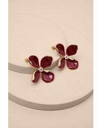 Lulus - Jelsie Flower Statement Earrings - Lyst