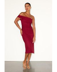 Lulus - Jayleen Mesh One-Shoulder Midi Dress - Lyst