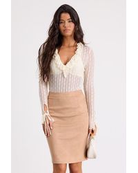 Lulus - Superpower Suede Pencil Skirt - Lyst