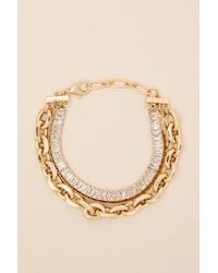 Lulus - Crystal Rhinestone Layered Bracelet - Lyst