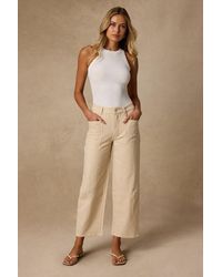 Lulus - Darice Striped Twill High-Rise Ankle Pants - Lyst