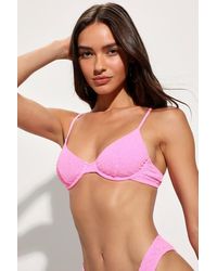 Lulus - Luxe Paradise Bright Smocked Underwire Bikini Top - Lyst