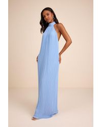 Lulus - Marta Pleated Backless Maxi Dress - Lyst