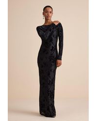 Lulus - Amiria Burnout Velvet Long Sleeve Maxi Dress - Lyst